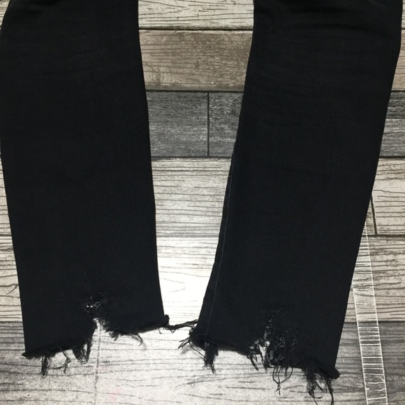 Agolde Sophie Jeans Women’s 28 Black Gray (Inseam 28) Raw Hem High Rise Stretch - Picture 8 of 10